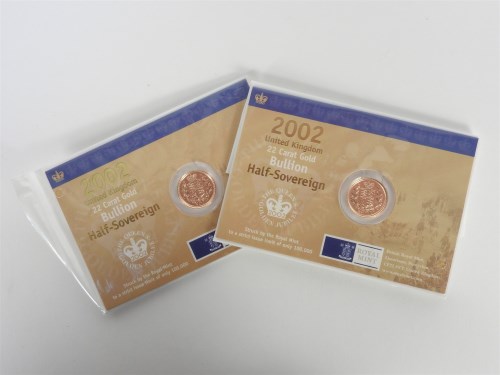 Lot 49 - Two 2002 half sovereigns