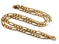Lot 82 - A 9ct gold filed figaro chain necklace