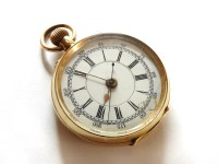 Lot 75 - A gold open faced fob watch