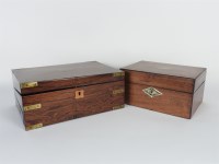 Lot 297 - A Victorian rosewood and brass mounted writing slope