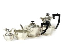 Lot 1278 - A four piece silver tea set
