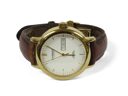 Lot 1290 - A gentleman's gold plated Christopher Ward of London automatic strap watch