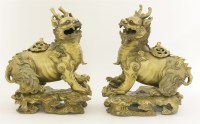 Lot 340 - A pair of bronze incense burners