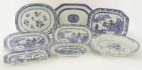 Lot 35 - Eight various blue and white export ware dishes