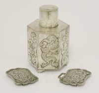 Lot 159 - A Chinese silver tea caddy