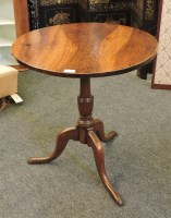 Lot 2183A - A George III oak and elm tripod table