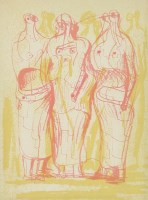 Lot 86 - Henry Moore OM (1898-1986)
'THREE FIGURES'
Lithograph printed in colours