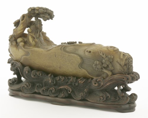 Lot 177 - A Chinese rhinoceros horn carving