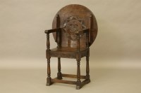 Lot 457 - An early 20th century oak monks chair/table