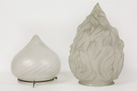 Lot 174 - An enormous frosted glass 'flame' lampshade