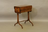 Lot 408 - A mahogany ebony inlaid work table