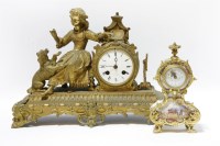 Lot 297A - A gilt metal mantle clock