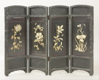 Lot 442A - A blackwood four-fold screen