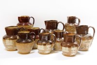 Lot 270 - Nine various Doulton Lambeth glaze Harvest jugs