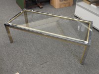 Lot 487A - A mid century chrome and brass modernist coffee table