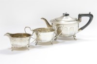Lot 127 - A three piece silver tea set