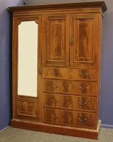 Lot 468 - An inlaid mahogany compactum wardrobe