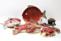 Lot 212 - Various tureens and dishes modelled as fish and crustaceans