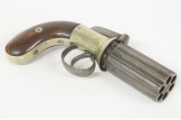 Lot 97 - A 19th century percussion pepper pot pistol
