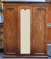 Lot 357 - A Victorian mahogany triple wardrobe