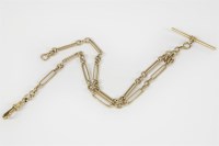 Lot 4 - A 9ct gold fetter and three double Albert chain