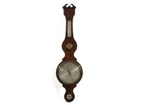 Lot 304 - A George III mahogany and string banjo barometer