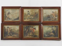 Lot 423A - A framed set of 18th century hunting prints