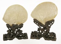 Lot 175 - Two Canton carved clamshells