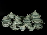 Lot 319 - A Victorian green printed miniature dinner set