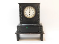 Lot 341 - A 19th century black slate marble mantel clock