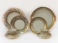 Lot 1417 - A Limoges part tea set service with gilt decoration