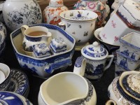 Lot 1418 - A collection of modern blue and white pottery