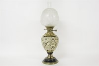 Lot 325 - A German stoneware bodied oil lamp