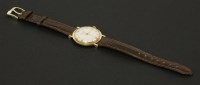 Lot 7 - A gentleman's 18ct gold Jaeger Lecoultre mechanical strap watch