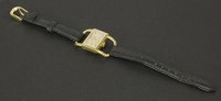 Lot 13 - A ladies 18ct gold Jaeger Lecoultre mechanical strap watch