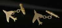 Lot 52 - A pair of gold Hawker plane chain link cufflinks