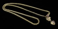 Lot 53 - A Victorian two colour gold amethyst and diamond serpent or snake necklace
