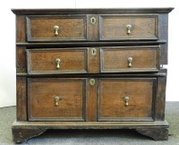 Lot 441 - A mid 18th century oak chest of drawers