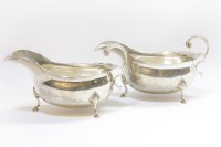 Lot 124 - A pair of silver sauce boats