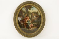 Lot 334 - 19th century
Figures Playing on a Pipe in a Classical Landscape
oval
54 x 44cm