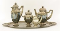 Lot 246 - An Art Deco silver-plated four-piece tea set
