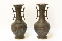 Lot 287 - A pair of Japanese bronze vases
30.5cm high (2)