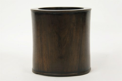Lot 217 - A Chinese hardwood brush pot