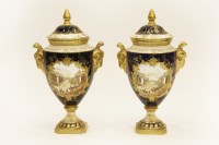 Lot 164 - Two Coalport commemorative urns and covers