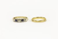 Lot 25 - An 18ct gold diamond and sapphire ring five stone ring