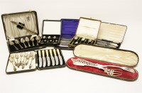 Lot 102A - A collection of cased flatware