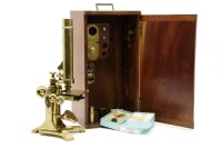 Lot 217A - A brass monocular microscope
