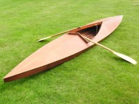 Lot 230 - Hand built wooden kayak and paddle
440cm