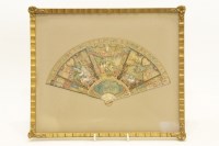 Lot 205 - A 19th century French watercolour and gouache hand painted fan design