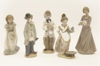 Lot 195 - Three Lladro porcelain figures